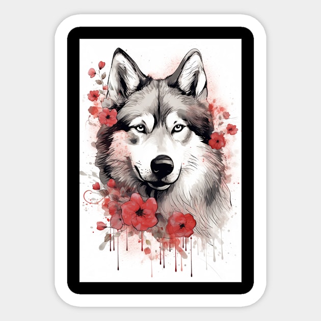 Husky dog Sticker by handhieu